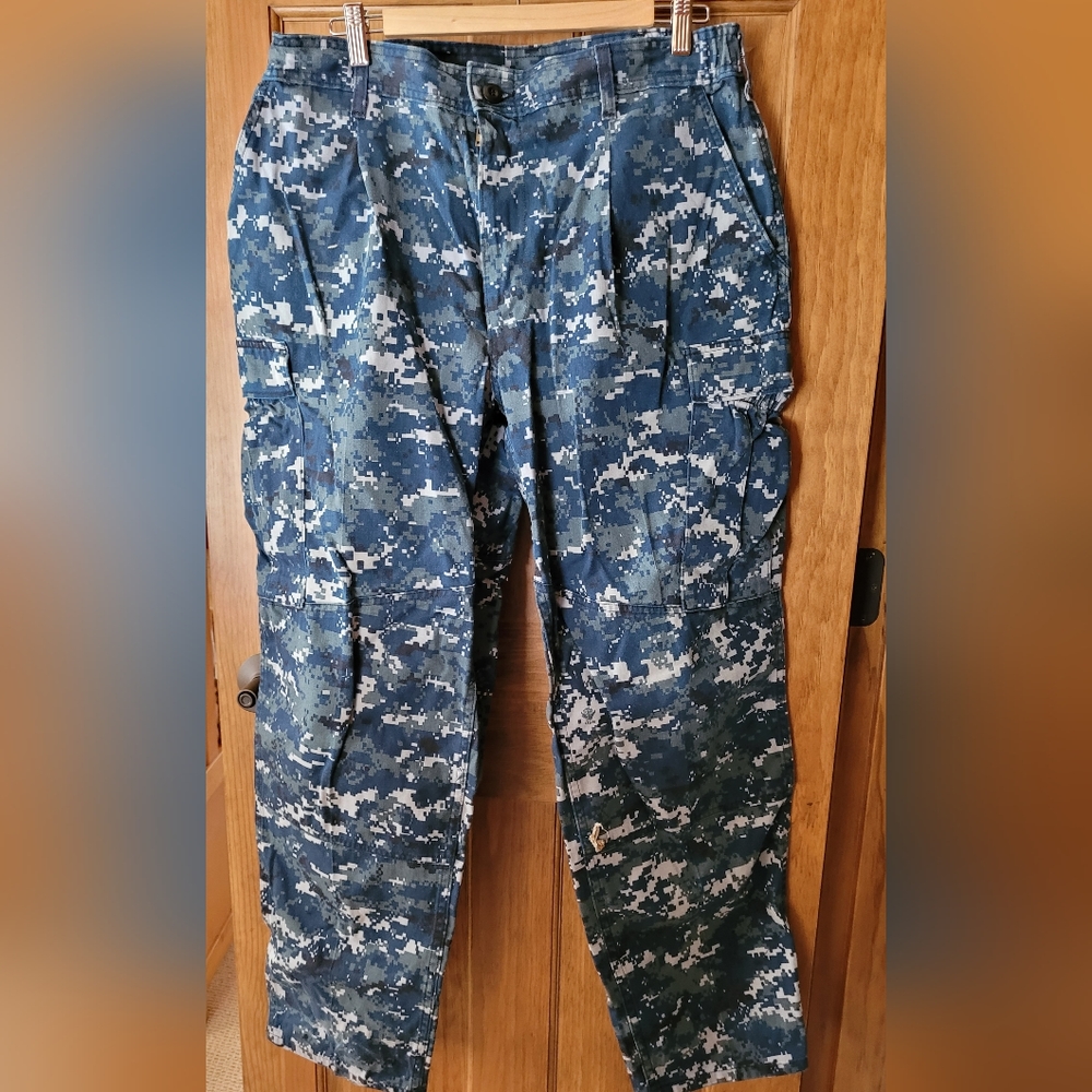 US Navy Military Blue Digital Camo Camouflage BDU Pants